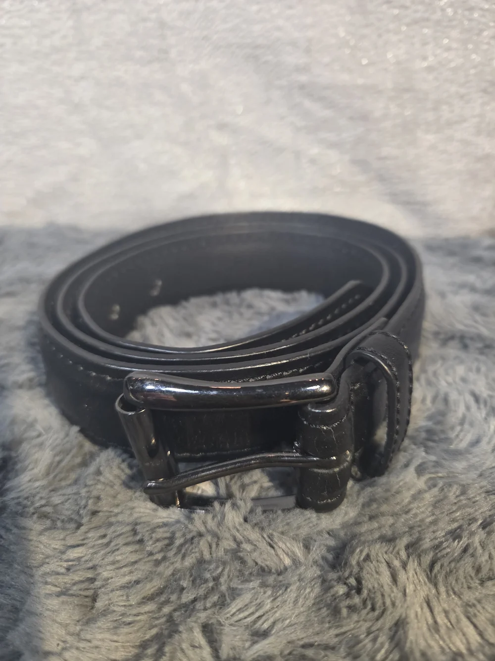 Men's Black Leather Belt - Classic Everyday Style